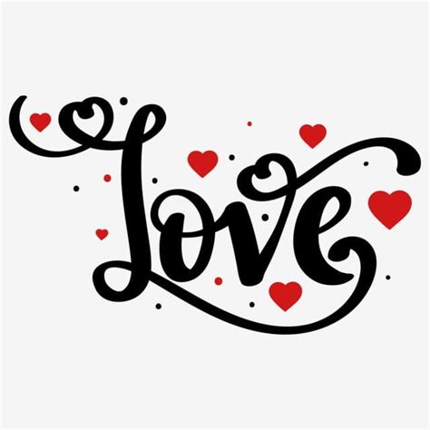 Heart Love Text Vector Art PNG, Love Text Lettering Design With Hearts, Love, Love Text ...