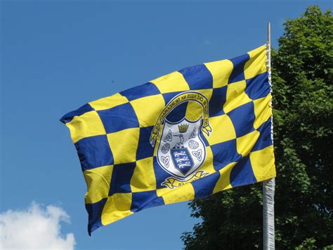 Clare County GAA flag at road junction © David Hawgood cc-by-sa/2.0 ...