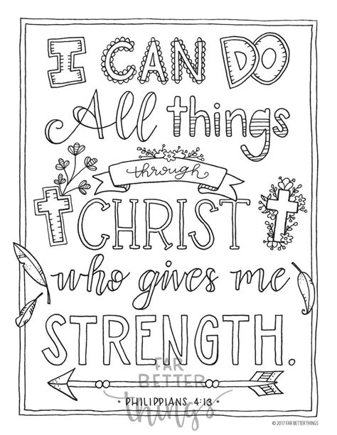 Bible Verse Coloring Page Philippians 4:13 Printable Coloring Page ...