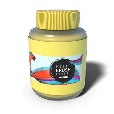 Paint Bottle Yellow Color Model - TurboSquid 2090224