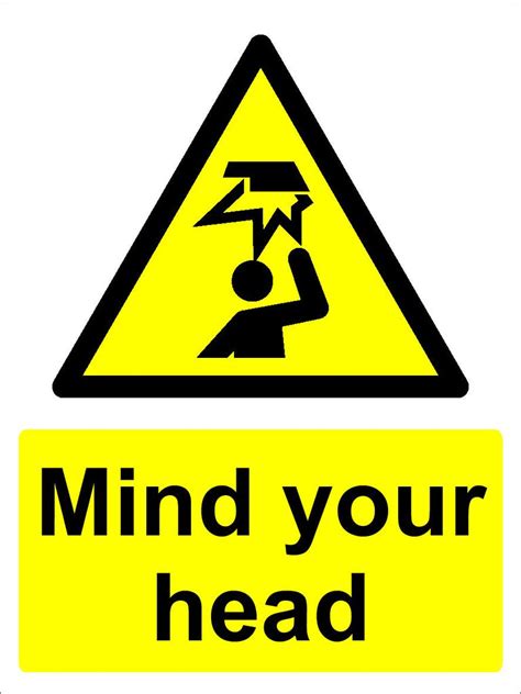 Mind your head sign | Warning signs | UK Safety sign supplier – MJN ...