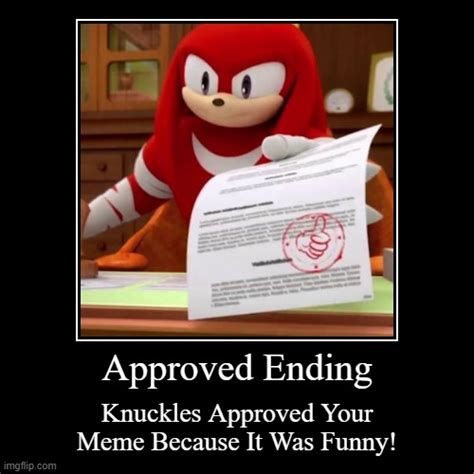 Knuckles Approved Meme Template