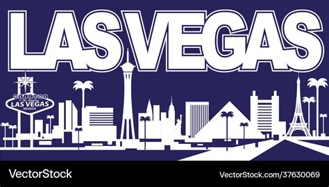 Las vegas skyline Royalty Free Vector Image - VectorStock