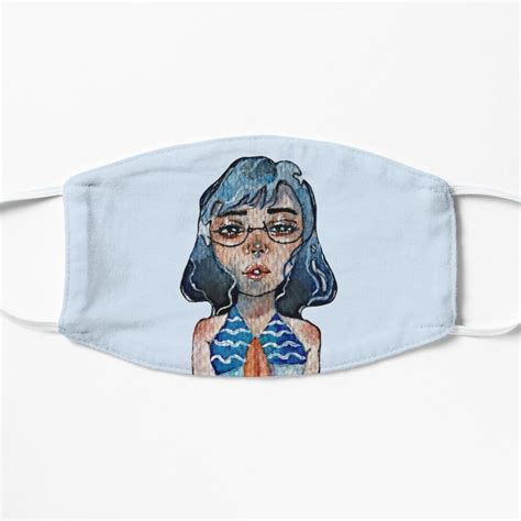 'Girl in Blue Watercolor Painting' Mask by avejane in 2021 | Blue ...