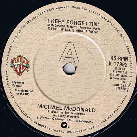 Michael McDonald - I Keep Forgettin' / Losin' End (1982, Vinyl) | Discogs