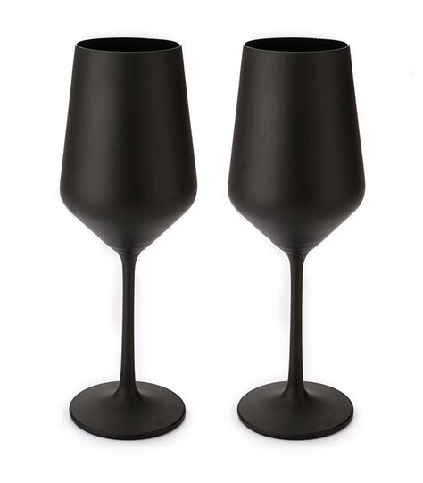 MATTE BLACK WINE GLASSES - SET OF 2 - Drink & Barware Kitchen & Dining Home Décor | World Art ...