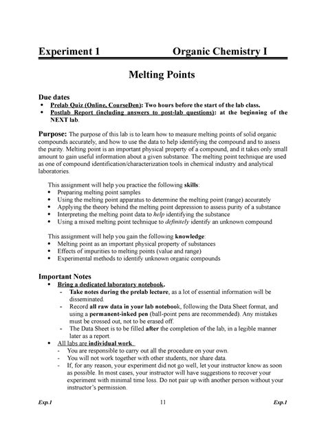 Organic Chemistry Lab Report Sample | HQ Printable Documents