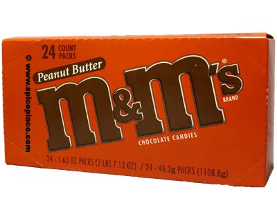 M&M's Peanut Butter Candies, Carton of 24 1.6oz 46.2g pack $21.38USD ...