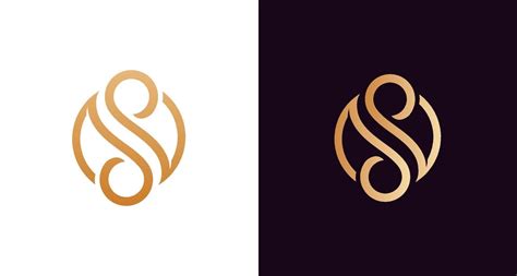 beautiful luxury letter SS monogram in infinity shape, elegant circular ...