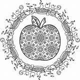 Apple Coloring Page Printable sketch template
