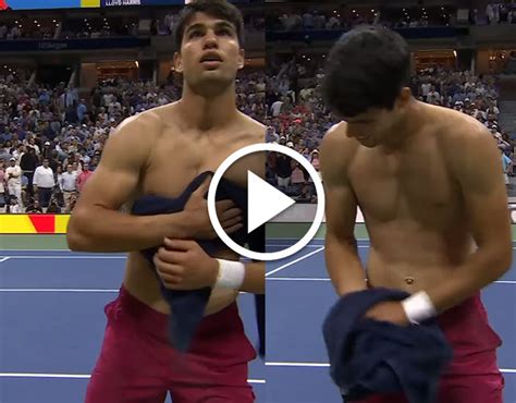 MUSCLES! The US Open crowd cheered when Carlos Alcaraz took off his ...