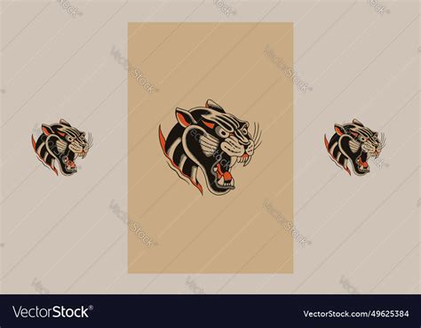 Head black panther roar mascot design Royalty Free Vector