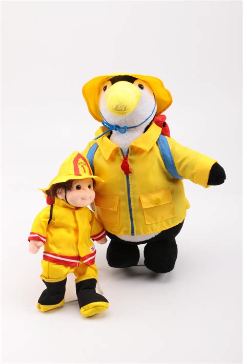 Ty Firefighter and Paz the Penguin Plush Toys | EBTH