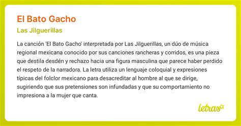 Significado de la canción EL BATO GACHO (Las Jilguerillas) - LETRAS.COM