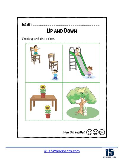 Up or Down Worksheets - 15 Worksheets.com