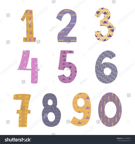 Cute Numbers Zero One Two Three Stock Vector (Royalty Free) 321295550 ...