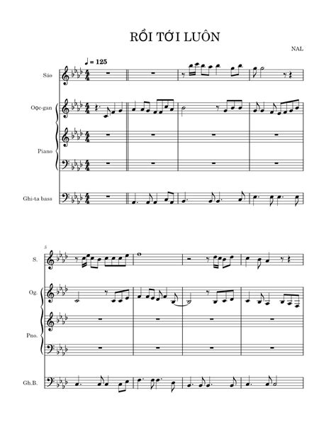 RỒI TỚI LUÔN (karaoke bản Fm - version Chachacha wedding) Sheet music for Piano, Organ, Flute ...