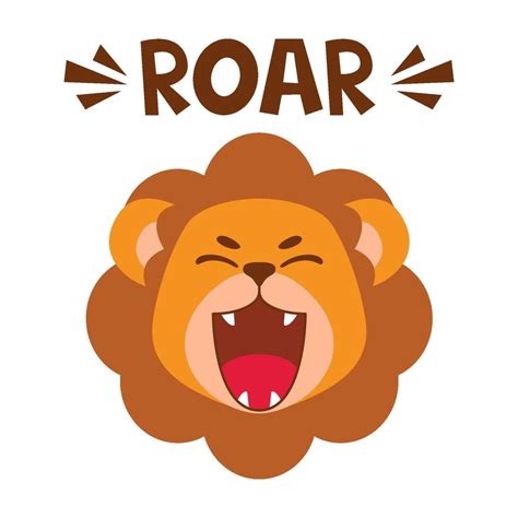 Flat cute lion open mouth roar. Trendy Scandinavian style. Cartoon animal character vector ...