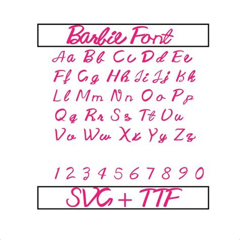 Barbie Font Svg