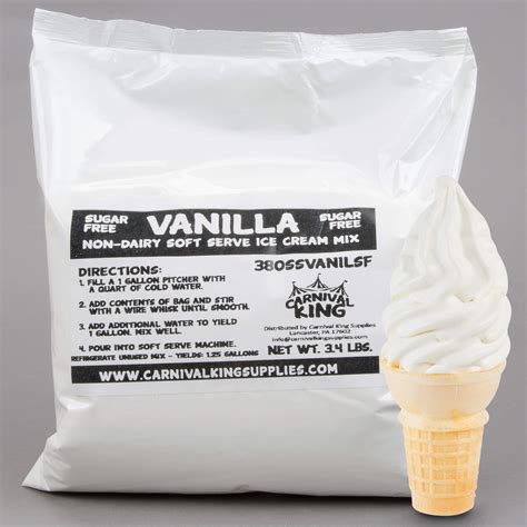 Buy TableTop King Non-Dairy and Sugar Free Vanilla Soft Serve Ice Cream Mix 3.4 lb. Bag - 4/Case ...