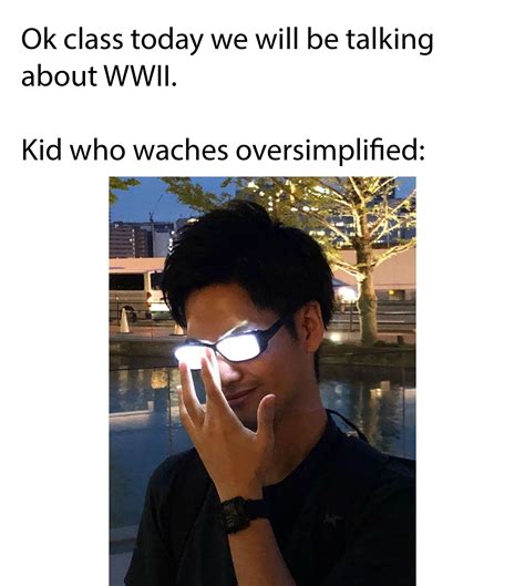 oversimplified | Anime Glasses | Know your meme, Anime guys with ...