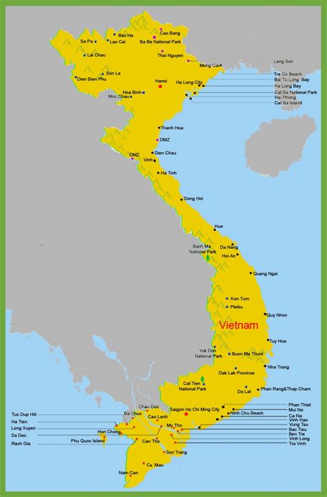 Vietnam resorts map - Ontheworldmap.com