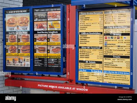 Menu at a Burger King drive thru Stock Photo - Alamy