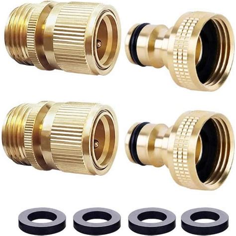 Garden Hose Quick Connect Solid Brass Quick Connector Garden Hose Fitting Water Hose Connector 3 ...