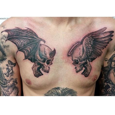 Good and bad skulls for Max's chest. #Tattoo #Tattoos #Ink… | Flickr