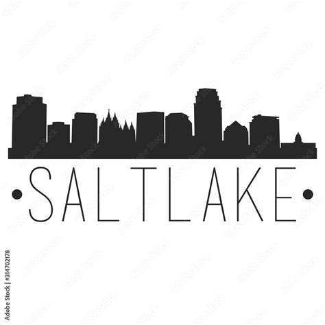 Salt Lake City Utah Skyline Silhouette City Design Vector Famous ...