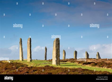 The Ring of Brodgar neolithic stone circle, Orkney, UK Stock Photo - Alamy