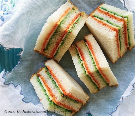 (VIDEO) Tricolour Triangle Tea Sandwiches