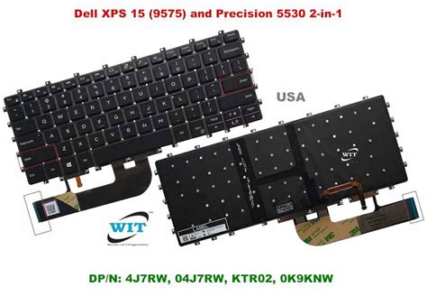 Laptop Keyboard/Keypad for Dell XPS 15-9570 2-in-1, Dell XPS 15-9575 2 ...