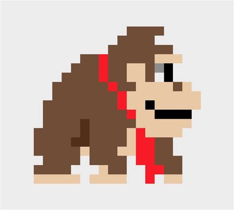 Donkey Kong Pixel Art Pattern | Pixel art pattern, Pixel art, Pixel art games