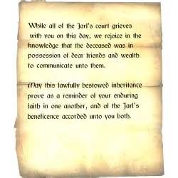 Letter of Inheritance - Skyrim Wiki