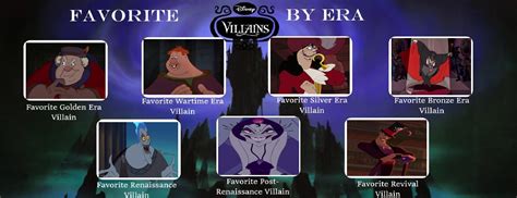 My Favorite Disney Villains by Era by EmperorRoku on DeviantArt