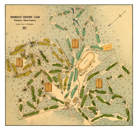 Pinehurst Country Club Course Map 1922 Reproduction | Etsy | Pinehurst ...