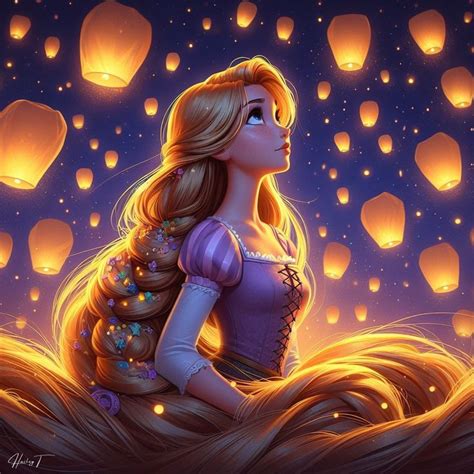 Rapunzel viewing the lanterns | Rapunzel, Disney concept art, Disney ...