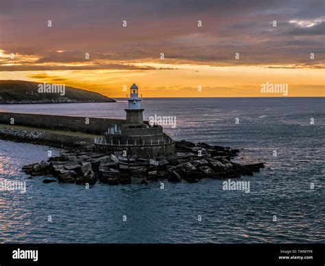 Entrance to Fishguard Harbour Stock Photo - Alamy