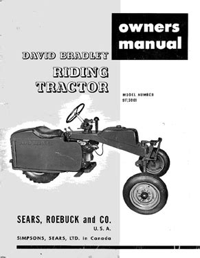 David Bradley Tri Trac tractor owners manual w/ parts list