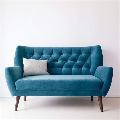 Premium Photo | A Photo of a Blue MidCentury Modern Couch