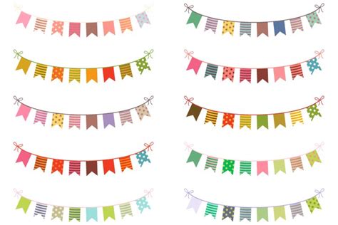 Party bunting clipart, Colorful birthday banner clip art