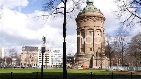 water Tower Mannheim with slow pan from right to left - Stock Footage ...