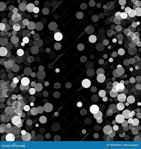 Silver Glitter Confetti on a Black Background. Stock Vector - Illustration of brilliant, frame ...