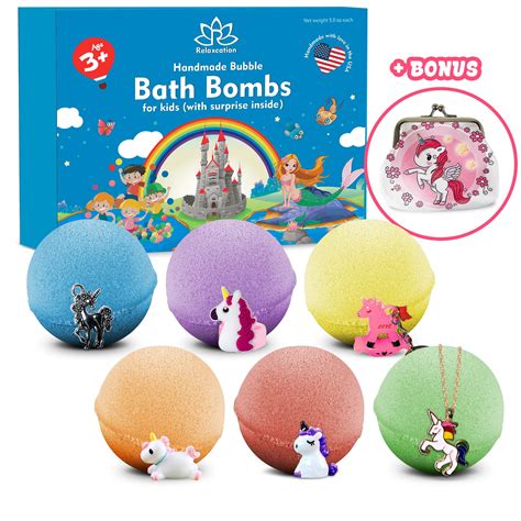 Relaxcation - Unicorn Bath Bombs For Kids with Surprises Toys Inside ...