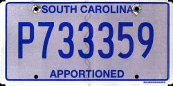 SOUTH CAROLINA Apportioned License Plates - moini.net