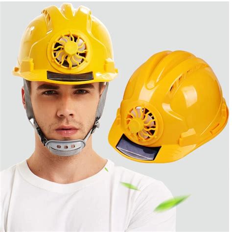 Personal Protective Equipment (PPE) Working Safety Hard Helmet Solar Power Fan Outdoor ...