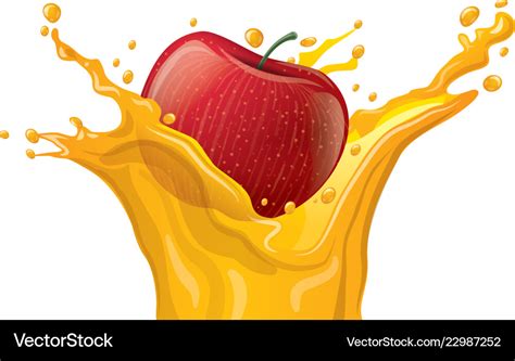 Apple juice splash Royalty Free Vector Image - VectorStock