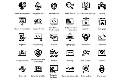 Information Technology Icons Graphic by Symbolic Language · Creative Fabrica