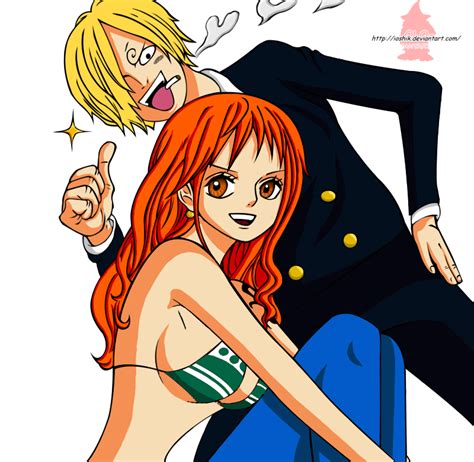 Sanji and Nami by hasagav on DeviantArt